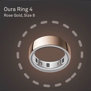 Oura Ring 4, Rose gold size 8